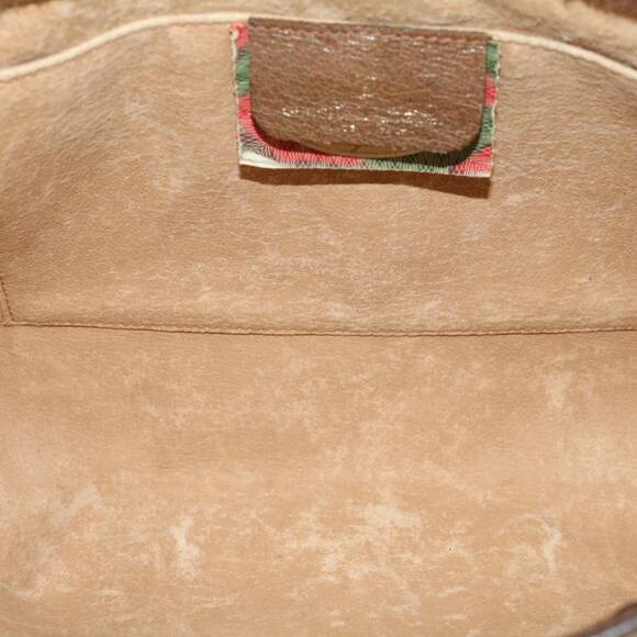 GUCCI GG Canvas Web Sherry Line Clutch Bag Beige Red Green 89.01.033 - Picture 8 of 16